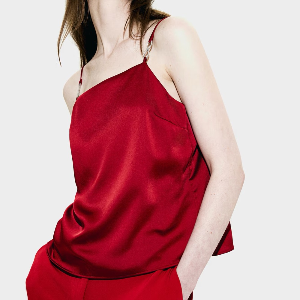 h & m red infinity spaghetti strap tank